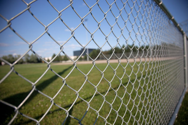 chain fence grass